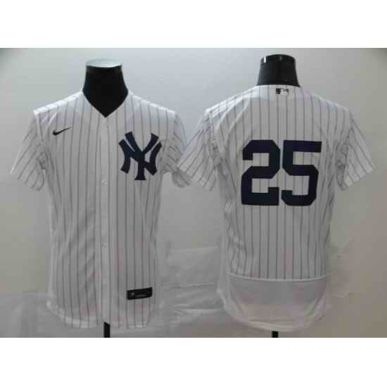 Yankees 25 Gleyber Torres White 2020 Nike Flexbase Jersey